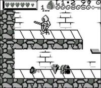 une photo d'Ã©cran de Wizards and Warriors X - Fortress of Fear sur Nintendo Game Boy